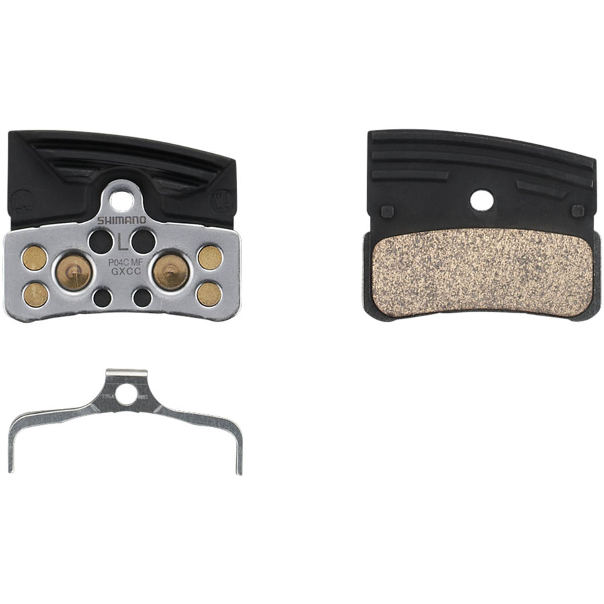 P04C-MF Disc Brake Pads and Springs - Metal Compound, Finned Aluminum and Stainless Steel Back Plate, One Pair